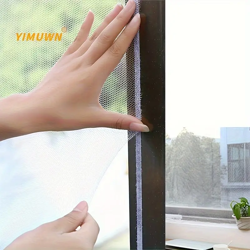 Sommer Haushalt Moskitonetz Fenster abnehmbare unsichtbare einfache Bildschirm Gittergewebe Vorhang selbstklebende Magie Band schwarz und weiß Co