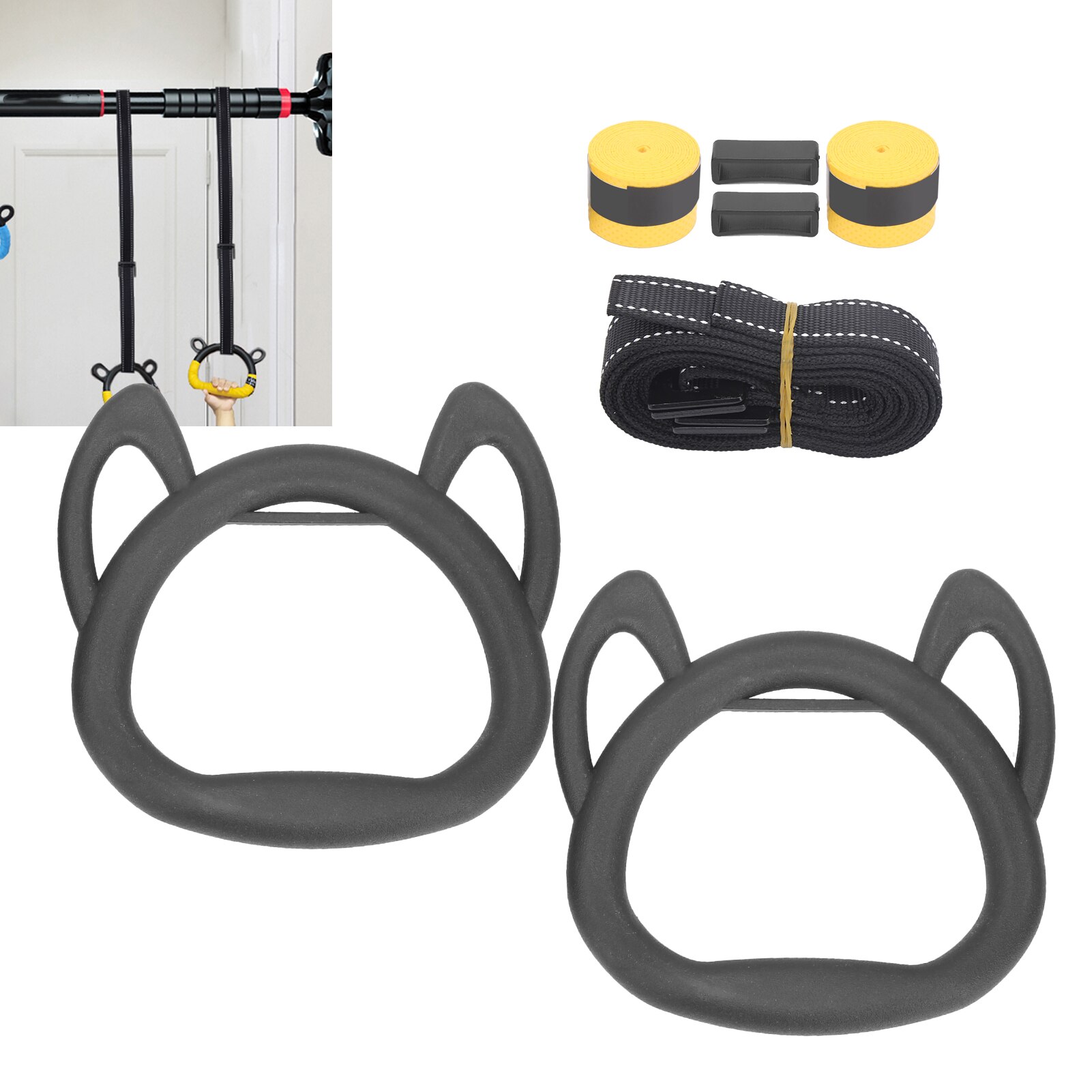 adjustable Children Exercise Gymnastic Hanging Rings Strength Adjustable Straps Pull Ups Training Gymnastics Accessories