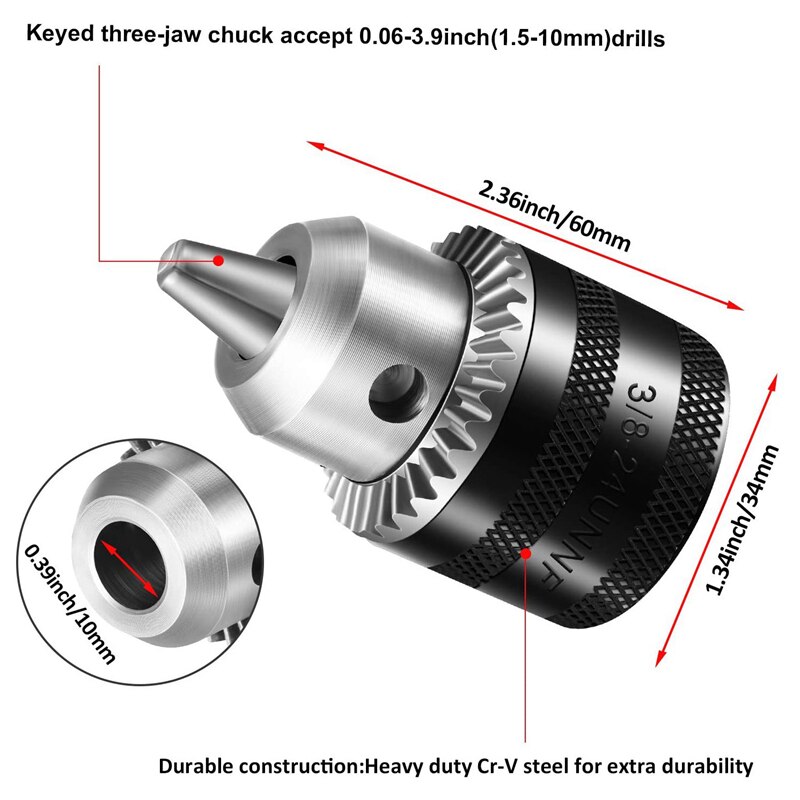 Drill Chucks Set 1.5-10mm Drill Chuck Adapter Tool Quick Change Adapter Electric Hammer Accessories