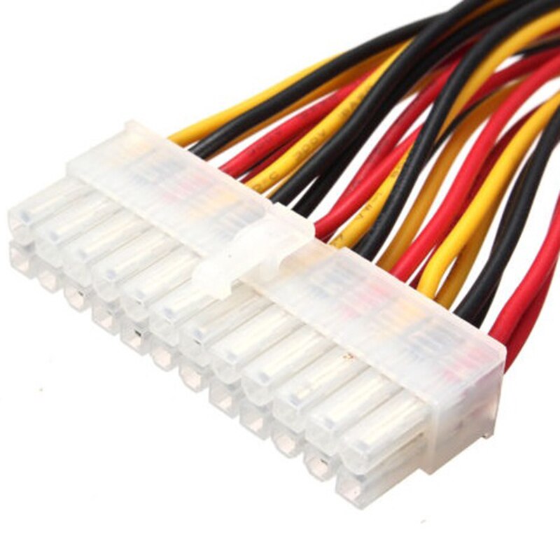 Colorido 30CM ATX 24 pines macho a 24 pines hembra fuente de alimentación Cable de extensión interno PSU TWA Cable conector de Cable de alimentación