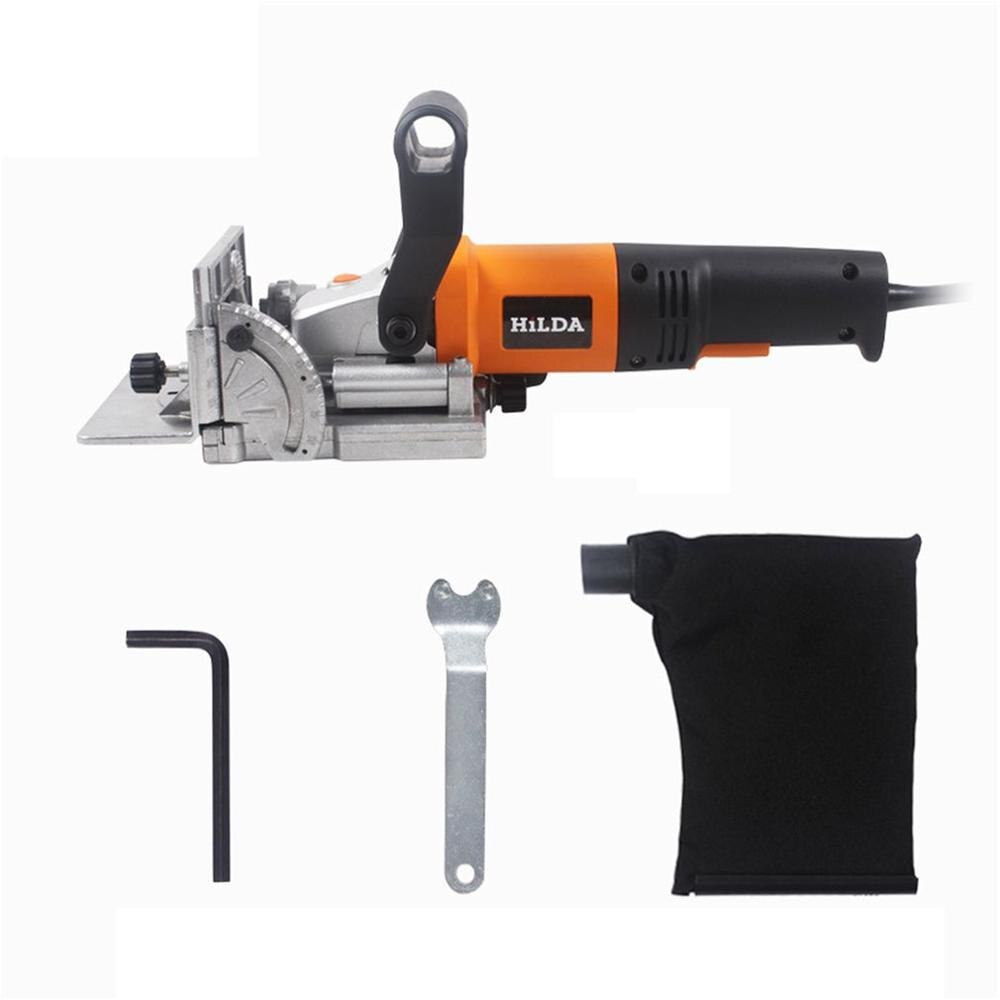 Eu plug 760w kiks jointer elektrisk værktøj træbearbejdning tenoning maskine kiks maskine puzzle maskine groover kobber motor