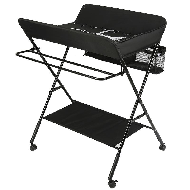 Multifunctionele Luiertas Vouwen Baby Reizen Grote Baby Bed Luier Veranderende Tafel Een Langer Voor Outdoor Cambiador Bebe Hwc: Black