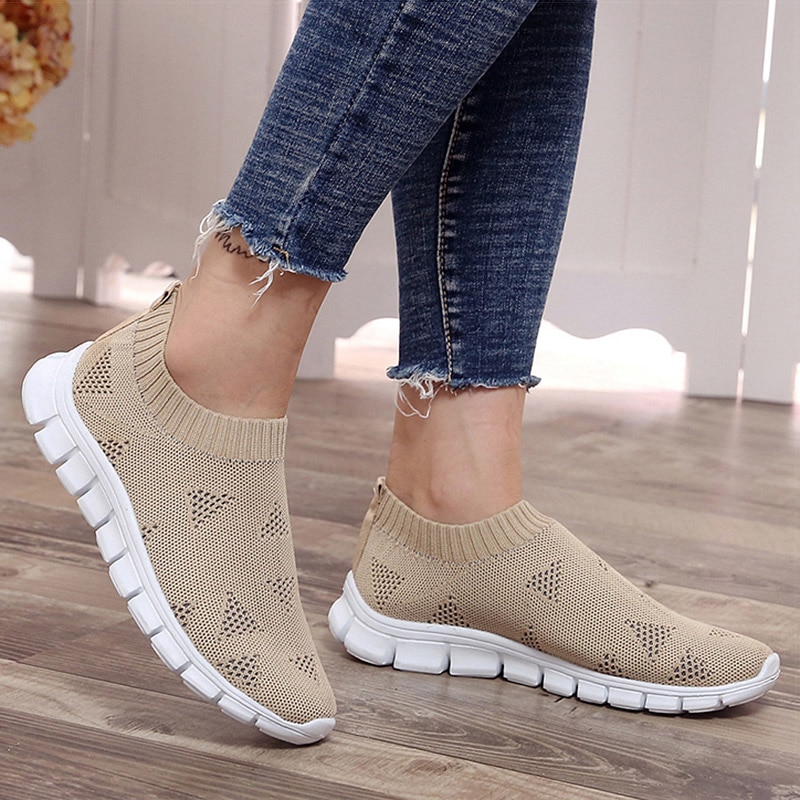 Kvinder sko sokker sneakers kvinder kurv femme vulkanisere sko sports sneakers kvinde slip on zapatillas mujer 43