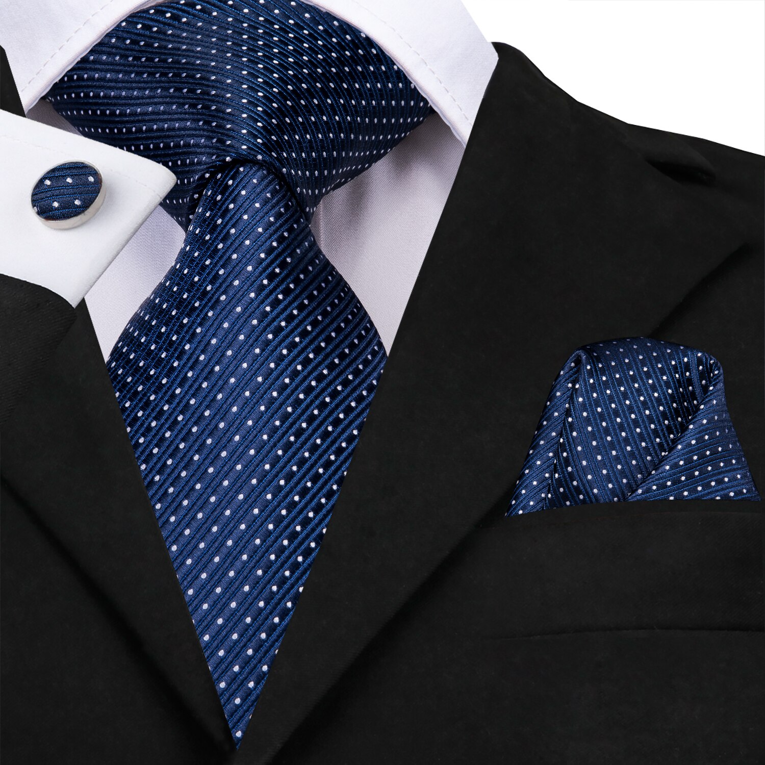 Hi-tie mænd slips silke slips business guld slips og lommetørklæde manchetknapper sæt jakkesæt bryllupsfest gul mænd slips sæt: Sn -3226