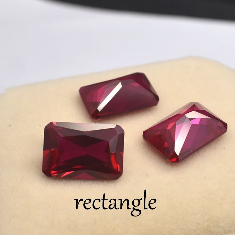 Wijsheid En Voogd Steen 3A Mozambique Ruby Korund Spinel Verschillende Vormen Mozaïek Sieraden Diy Duif Bloed Rode Steen Van Jewelri: rectangle-6X8MM