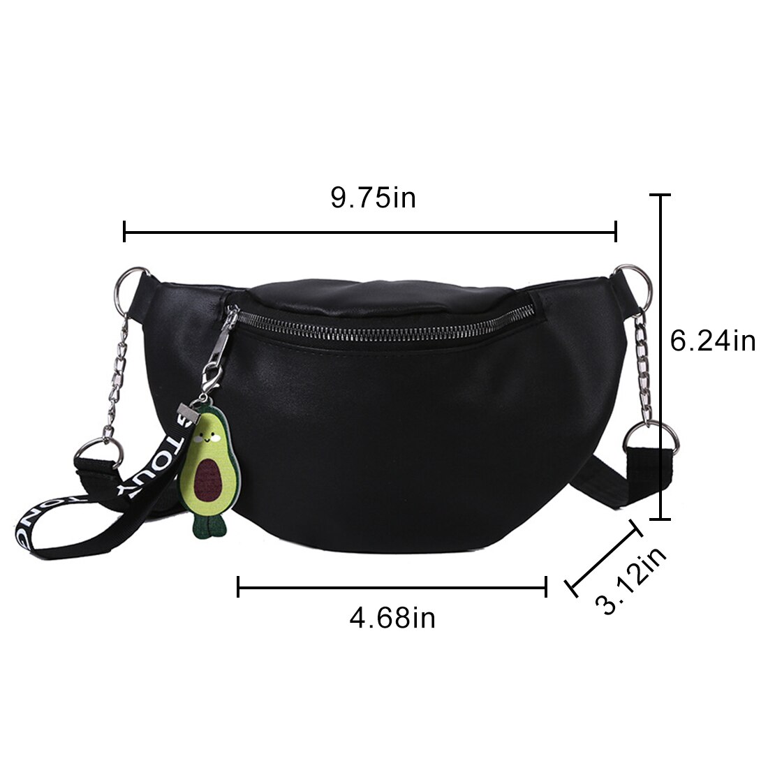 Women's Avocado Pendant Solid Color Saddle Bag Shoulder Diagonal Bag Pocket Simple chest bag сумка на пояс