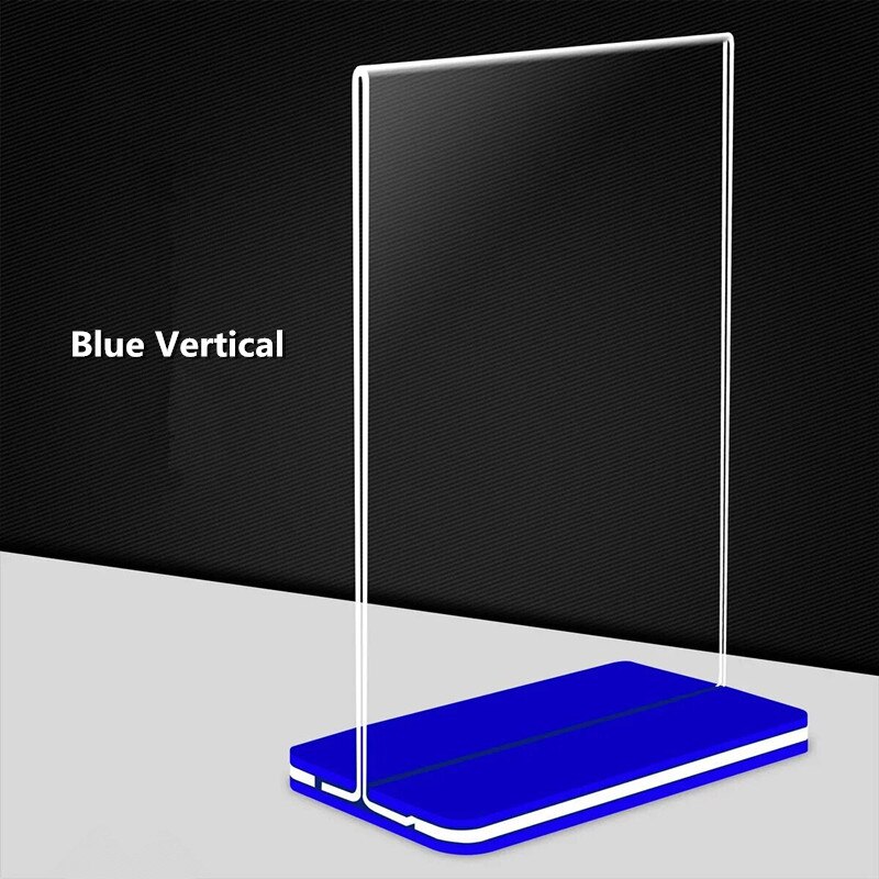 Support de Menu de Table en acrylique A5, cadre d&#39;affichage de Photo en papier, panneau publicitaire pour Restaurant hôtel: Blue Vertical