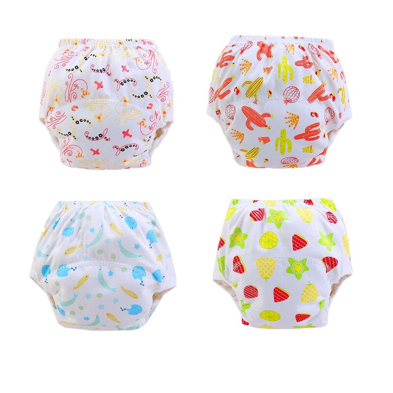 4pc/Lot Baby Diapers Reusable Training Pants Washable Cloth Diapers Nappy Underwear: B / 100(13 to 15kg)