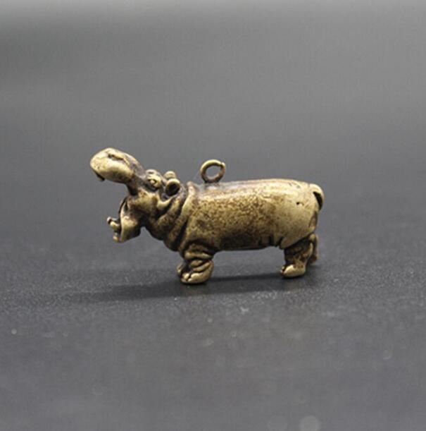 Koperen Standbeeld Chinese Pure brass nijlpaard kleine hanger
