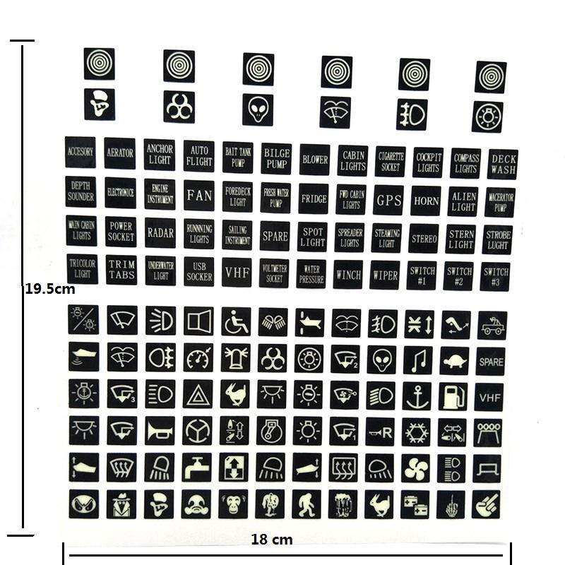 Pegatina de Panel de circuito para coche, calcomanía de decoración de instrumentos de camión, etiqueta para interruptor, calcomanías luminosas, accesorio reflectante