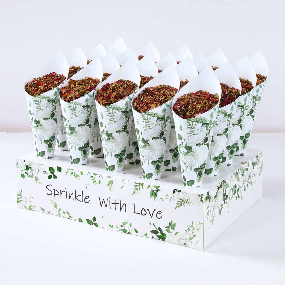 Wedding Confetti Cones Holder Support Wedding Decoration Flower Scraps Rustic Wedding Paper Tray Confetti Paper Cones Holder