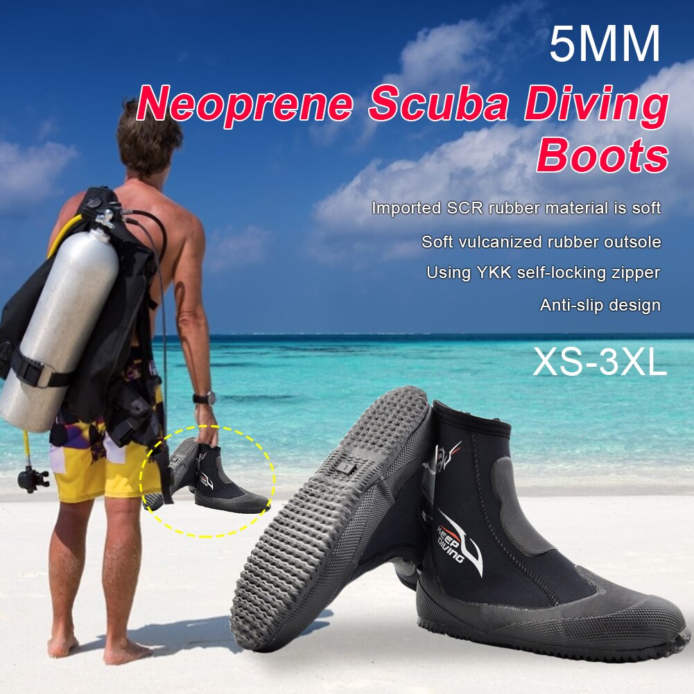 Stivali da sub universali in neoprene da 5MM sport acquatici termici a vita alta Cuba Snorkeling rafting uomo donna pinne da nuoto scarpe