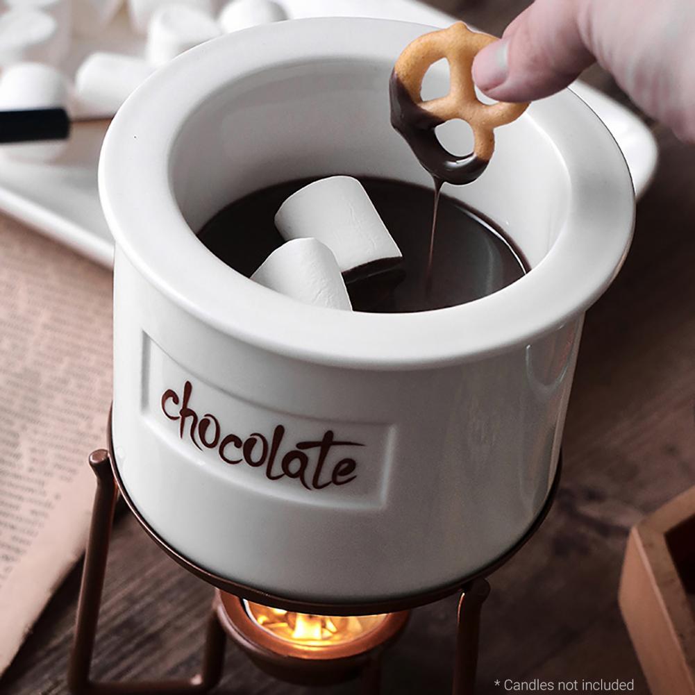 1 Set 350ml Chocolate Melting Pot Food Grade Rust-proof Metal High-Temperature Resistant Candy Candle Melting Pot for Home Pot