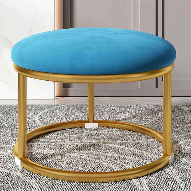 Nordic Metal Step Stool Modern Living Room Decorative Makeup Rectangle Bathroom Foot Stool Pedicure Tabouret Patio chair: VIOLET/紫罗兰