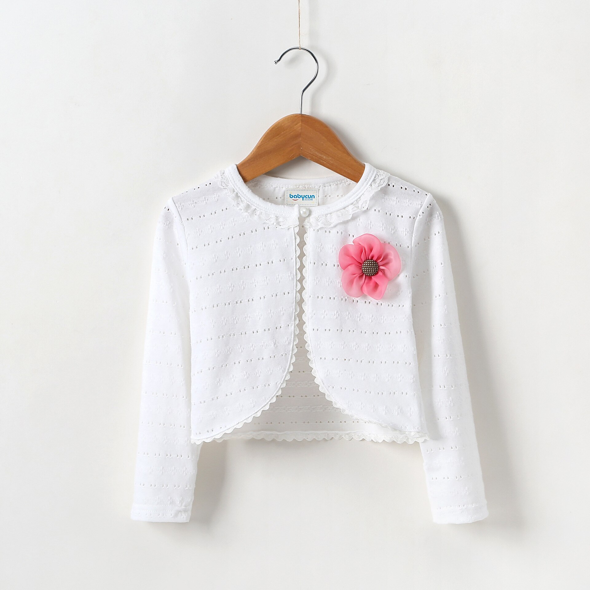 Baby Meisjes Vest Trui Bovenkleding 100% Katoen Wit Baby Meisje Jas Voor 1 Jaar Oude Baby Meisjes Kleding AKC165009: WHITE / 9m