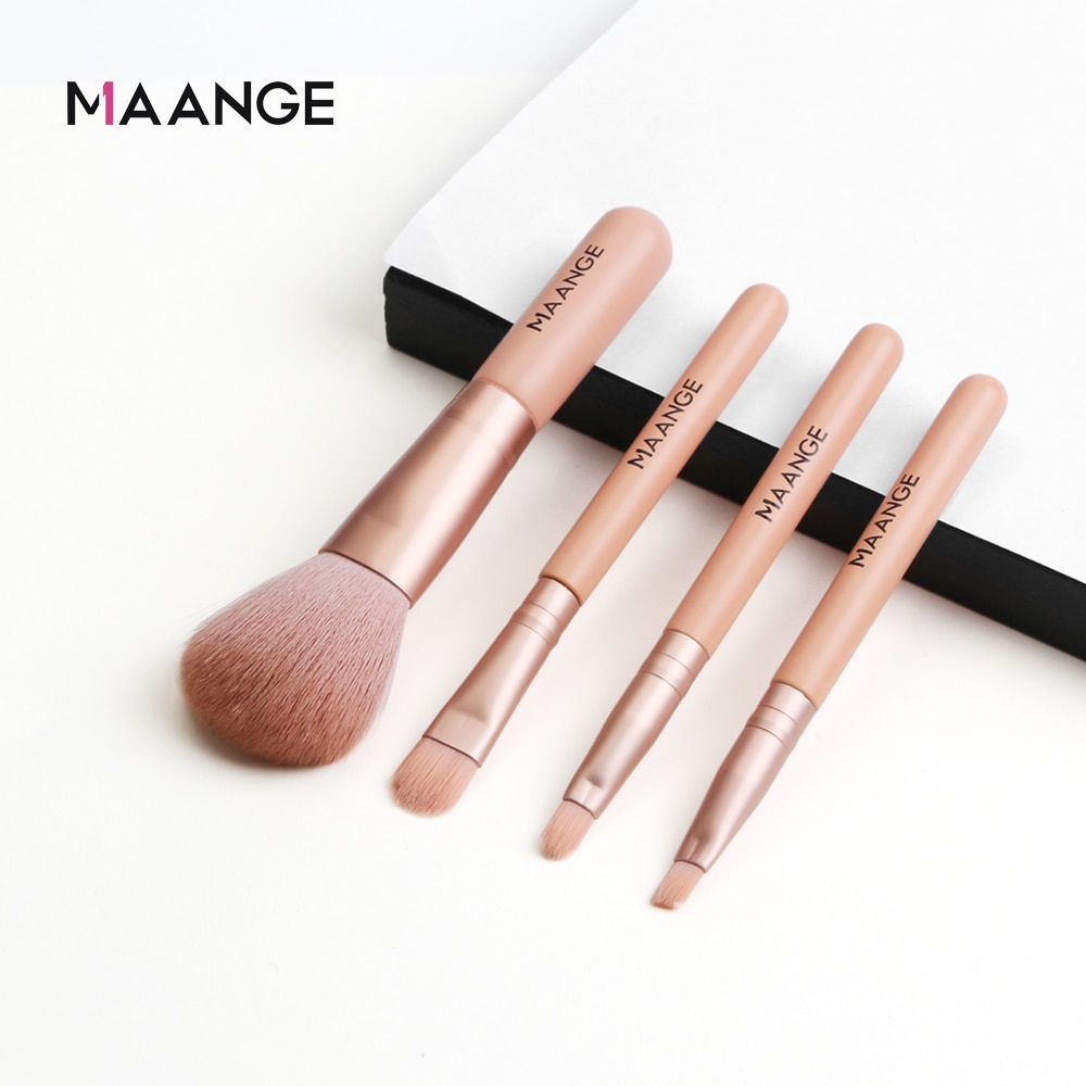 Maange 4 stuks mini make-up kwastenset met microkristal haarpoeder blush oogschaduw eyeliner lip multifunctionele zachte make-up kwast