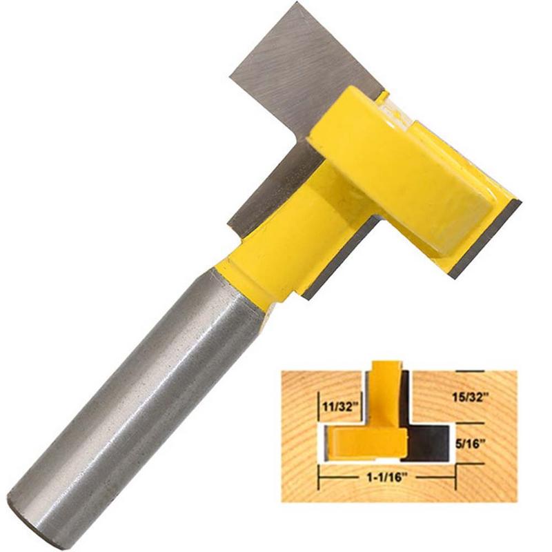 2-Piece T-Slot Router Bit Set - 1/4 Inch Shank For Wood Groove Cutting (3/8 & 1/2 Inch Diameters)