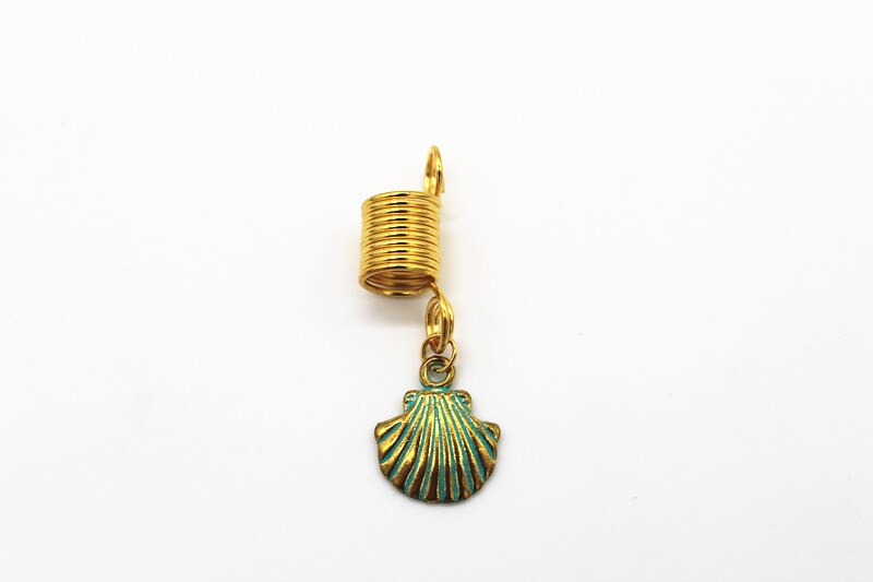 5 unidades por paquete, abalorios vikingos dorados/bronce, trenza de pelo, cuentas de rastas para Barba dreadlock, anillos, joyería para hombres y mujeres: shell