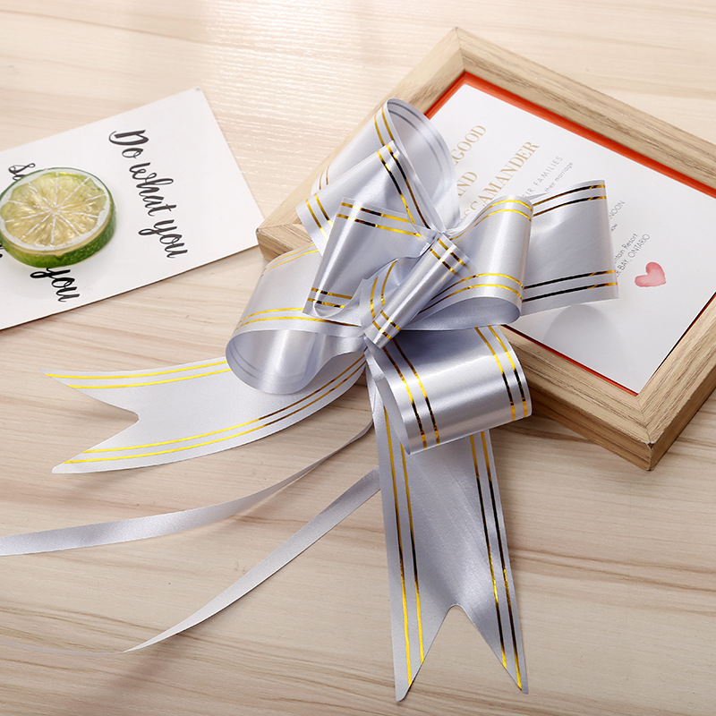 Cinta blanca para coche de boda, lazos para tirar, envoltura de , decoración para coche de boda, suministros para de cumpleaños, sillas, decoración del hogar DIY, 10/20 piezas: L / Blanco