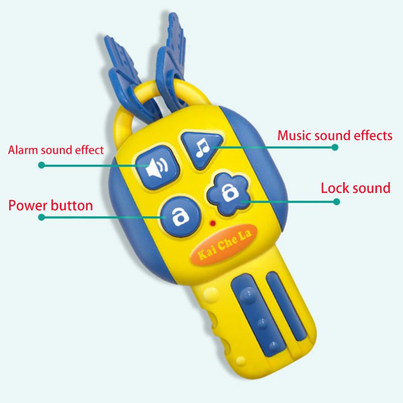 Car Key Lock Toy Remote Control Musical Flash Toys Baby Early Educational for Infants Toddlers Kids