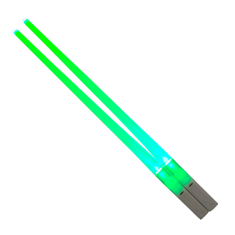 Sabre Laser LED thème StarWar, baguettes chinoises lumineuses, réutilisables, lavables et détachables, baguettes à Sushi, vaisselle de cuisine, 1 paire: Black