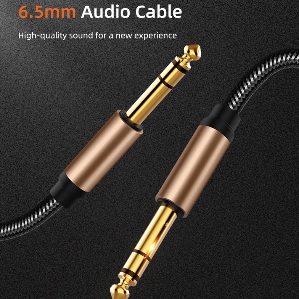 6.5mm Jack Audio Cable Nylon Braided 6.35 Jack Male to Male Aux Cable For Guitar Mixer Amplifier Bass 6.35 mm Jack Cord