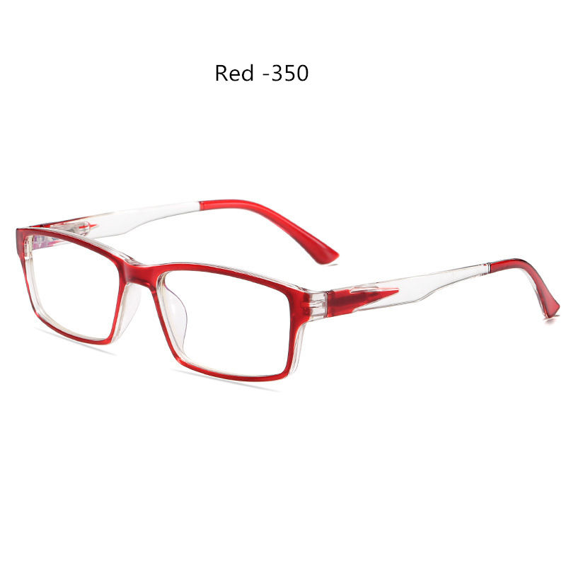 Afgewerkt Bijziendheid Bril Mannen Vrouwen Bijziend Brillen Student Kortzichtig Goggles Dioptrie-1.0 -1.5 -2.0 -3.0-6: Red -350