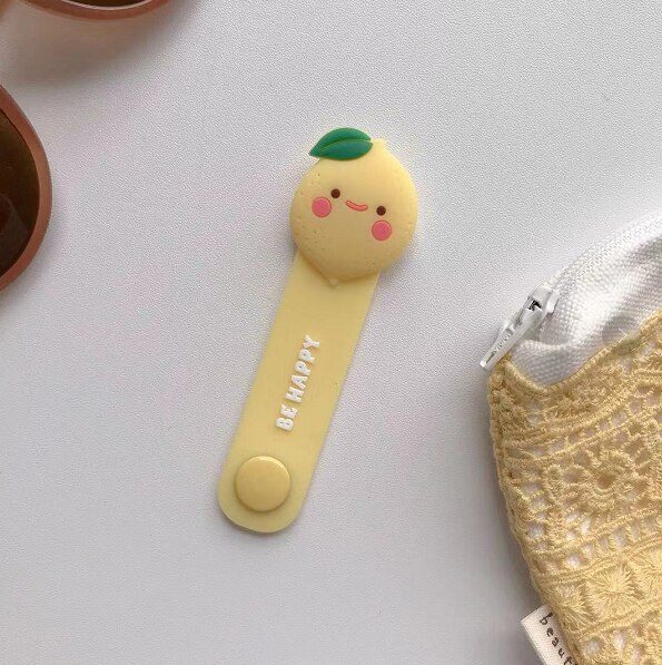 Winder cute fruit pattern organizer help to clean up the desktop and solve the clutter: yellow