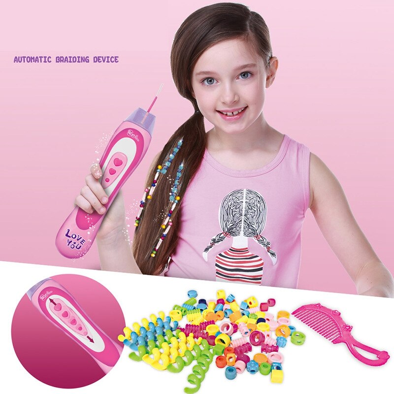 Diy-frisuren-flechtgerät, automatisches gerät, buntes seilarmband, machen-hoch, einfaches flechtspielset für mädchen, spielzeug zum rollenspiel