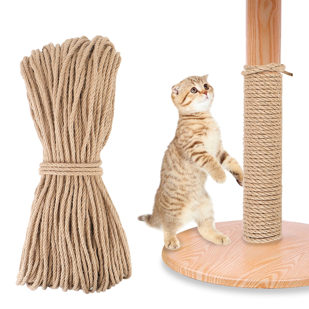 20M/50M/100M Natural Sisal Rope Cat Climbing Frame DIY Desk Legs Binding Rope Twine For Cat Sharpen Claw Scratching Post Toys