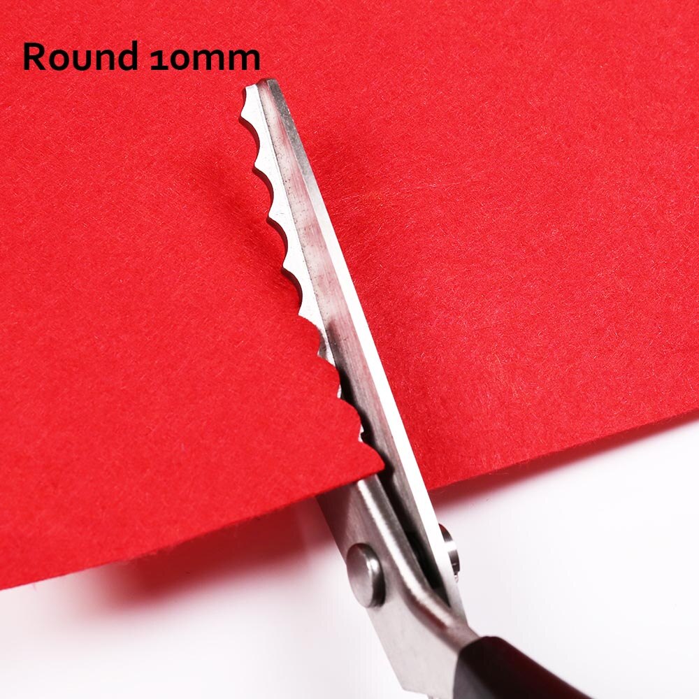 INNE Tailor Scissors Needlework Sewing Scissor Fabric Zigzag Shape Craft With Round Triangular teeth Tooth DIY Shears Leather: Round 10mm