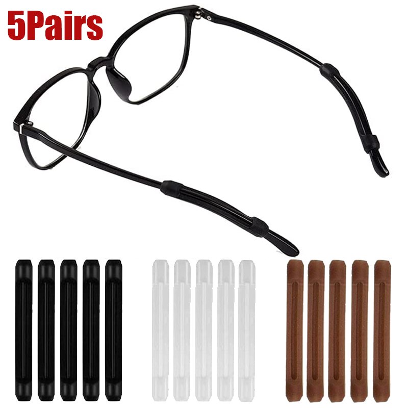 5 paia antiscivolo gancio per l&#39;orecchio occhiali accessori per occhiali occhiali da vista impugnatura in Silicone supporto per punte del tempio occhiali per occhiali impugnatura