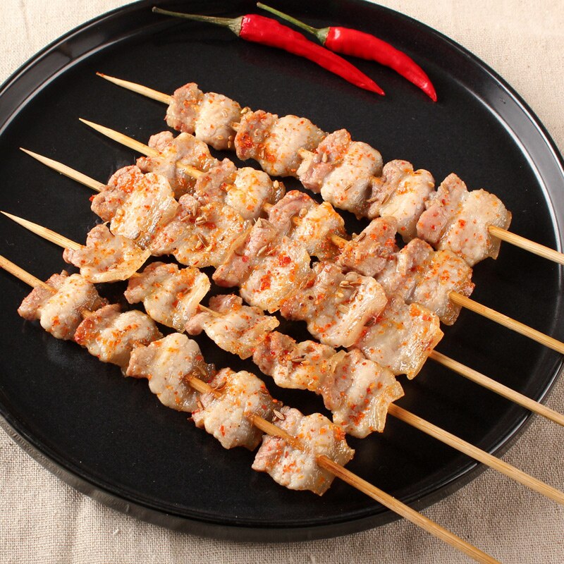 50cm x 5mm långa bbq grill bambuspett tornado potatis spett set naturligt trä bbq pinnar nål grill tillbehör kokverktyg