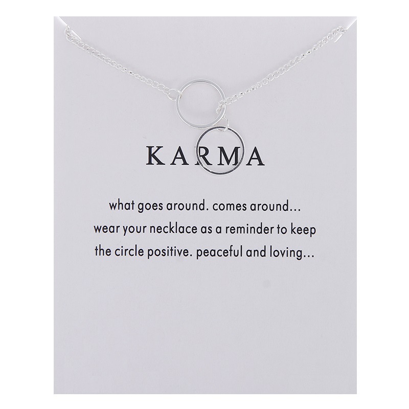 Jewelry Heart Love Cross wish bones Karma Necklace Pendants Women: 0416  double circle