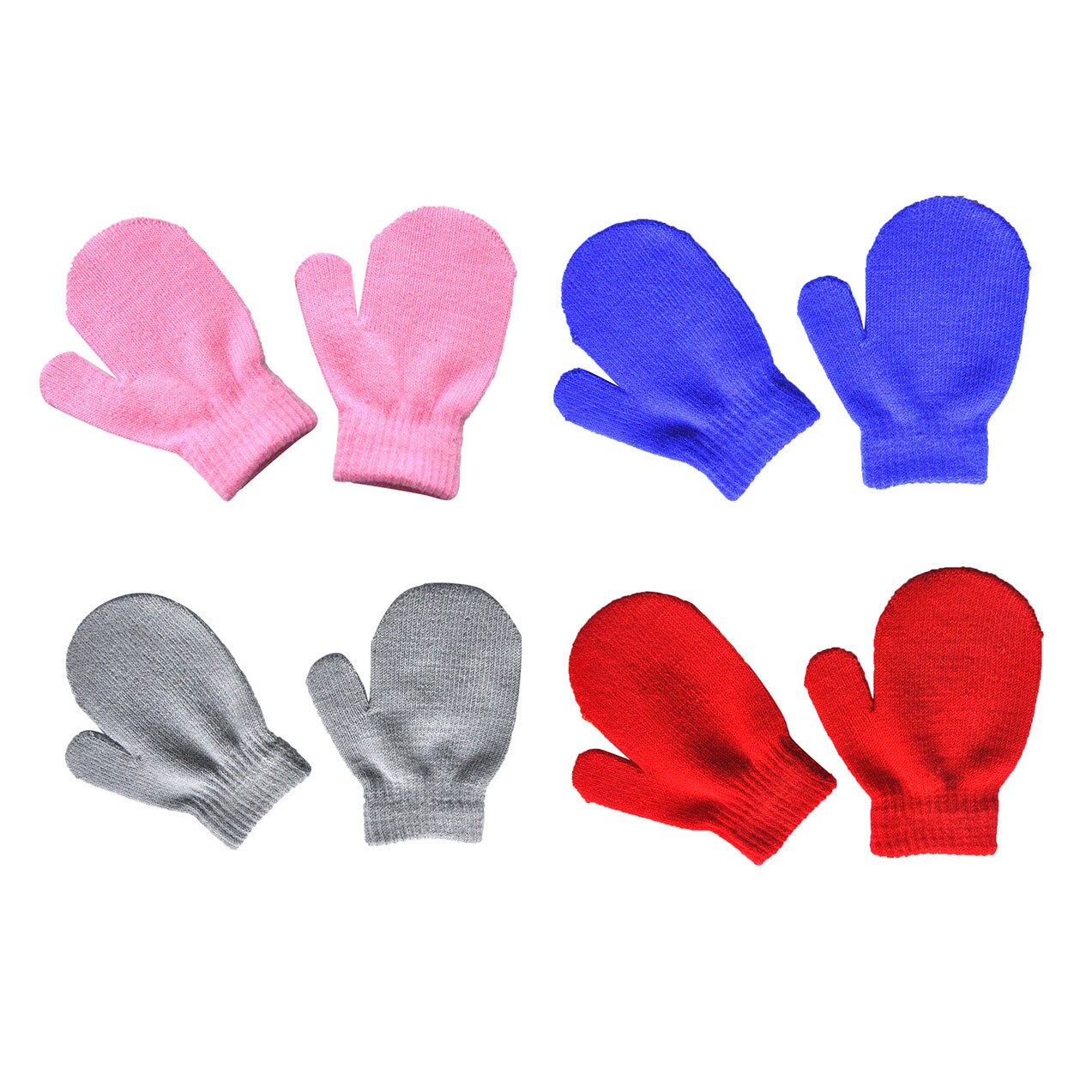 4 paires hiver solide gants infantile bébé mignon tricot moufles filles chaudes garçons d'hiver gants bébé accessoires: B