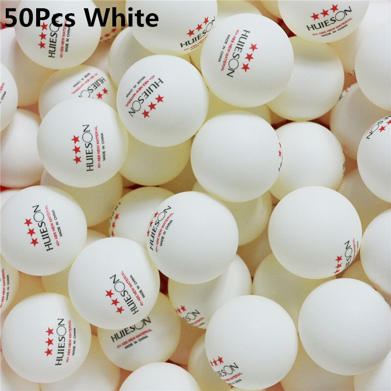 Huleson-Juego de pelotas de tenis de mesa de 3 estrellas, Material inglés, Pelotas de Ping Pong de práctica, ABS, entrenamiento, 10/50/100 Uds.: 50Pcs White
