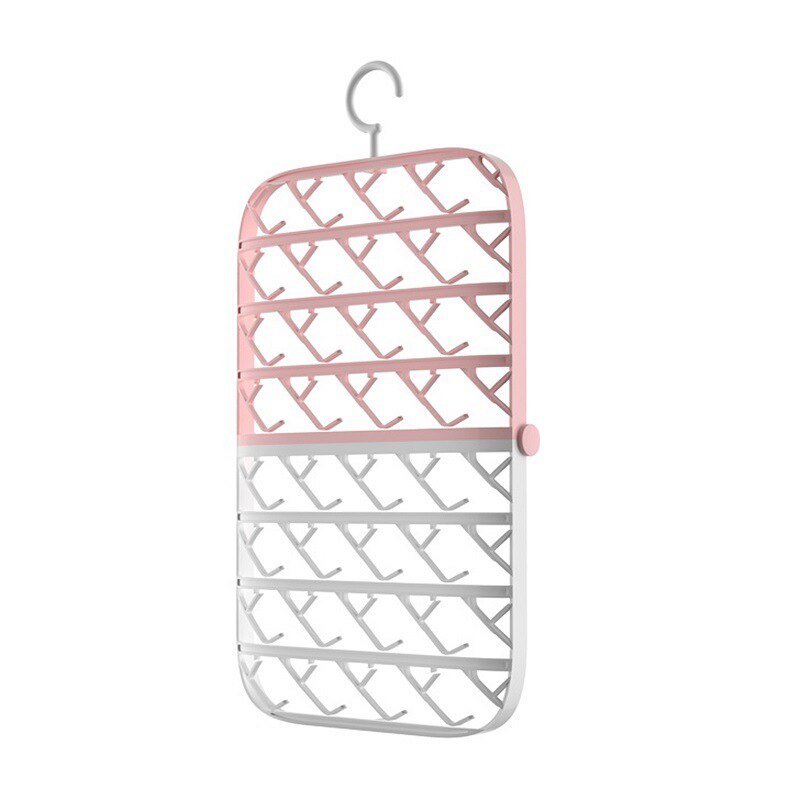Droogrek Hangers Voor Kleding Droogrek Voor Kleding Opvouwbare Hanger Kleding Rek Hanger Garderobe Organizer Ruimtebesparend: Pink and White