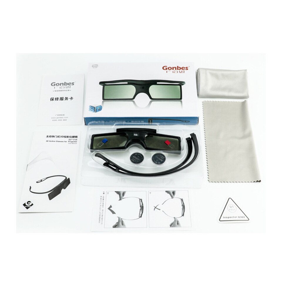 G15-DLP 3D Active Shutter Glasses For Optoma for LG for Acer DLP-LINK DLP Link button battery 3D glasses