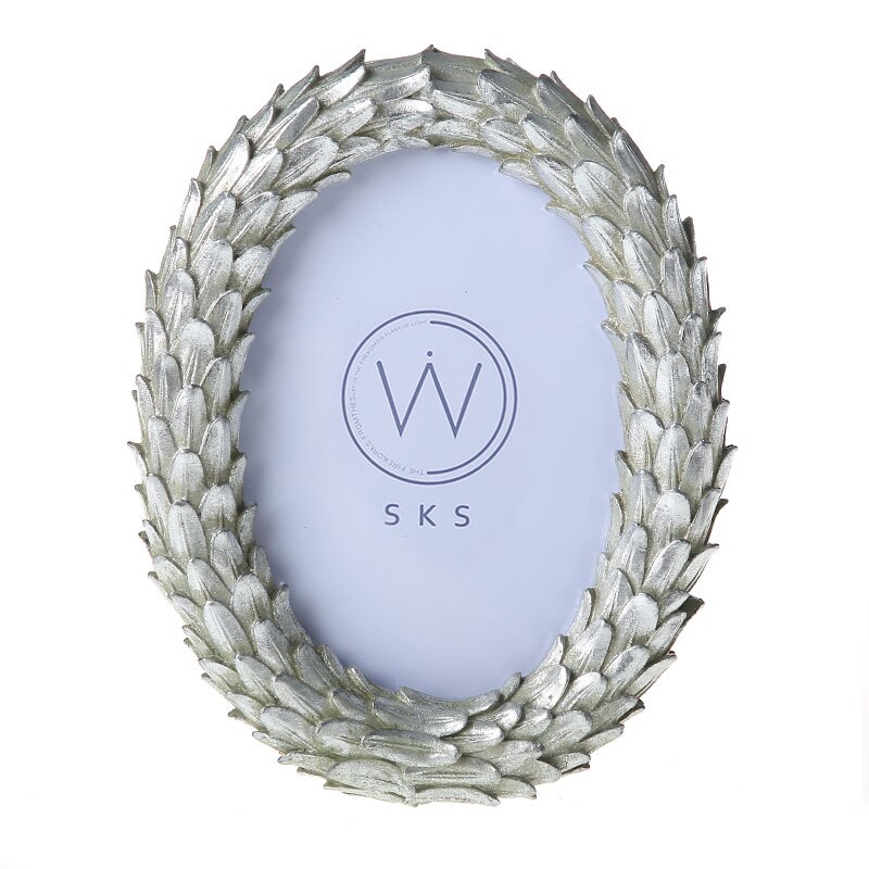 6 Inch Golden Silver Oval Photo Frame Resin Home Table Pendant Decoration Modern Simple Portrait Picture Frame