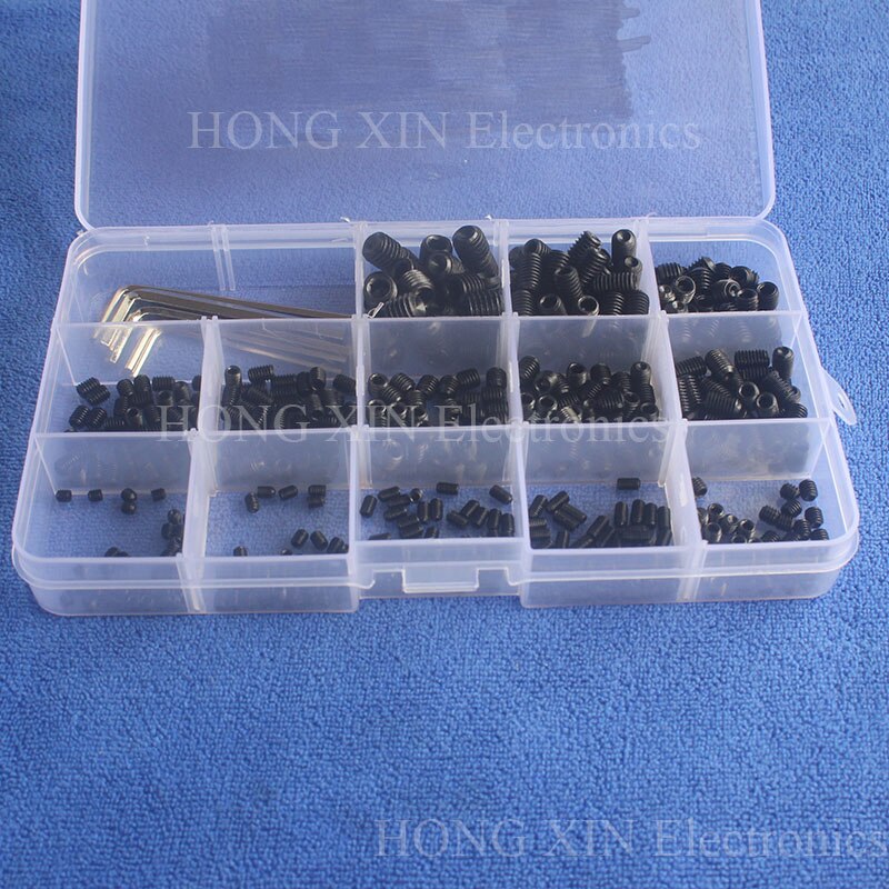 M3/M4/M5/M6/M8 Black Hex Button Head Thread Iron PCB Assortment Grub Screws Bolt Assortment kit Fastener Hardware