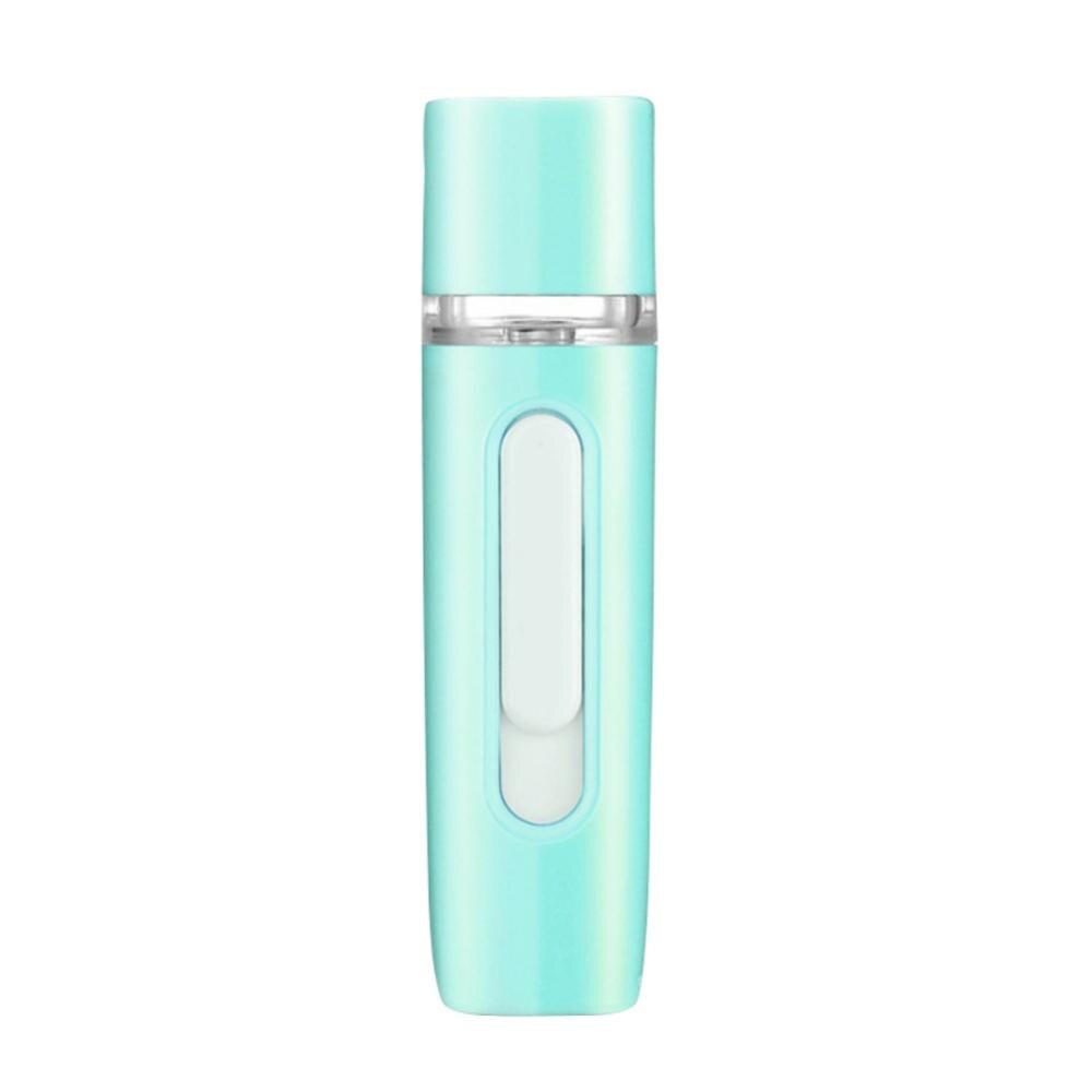 Mini Portable Nano Mister Ultrasonic Moisturizing Spray Face Steamer Handheld Humidifier Chargeable With USB Port: Green