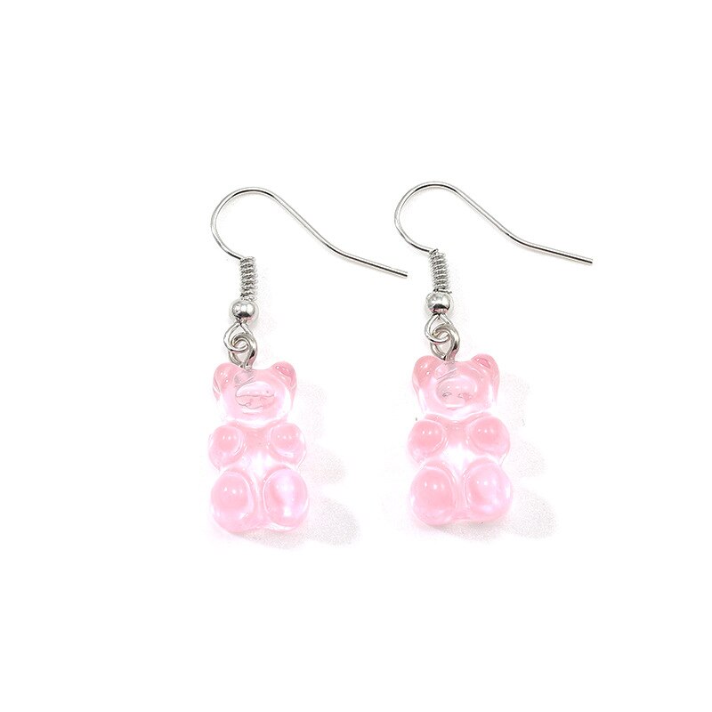 Øredobber jelly serie gummy bear øredobber øredobber: Rosa