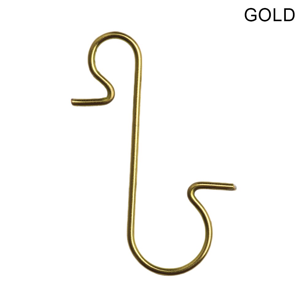 10pz Nuovo Di Natale Gingillo Ornamento Ganci A Forma di S-Ganci Gancio in Metallo mini in Acciaio Inox Ganci per Appendere Natale albero di natale Decorazione: oro