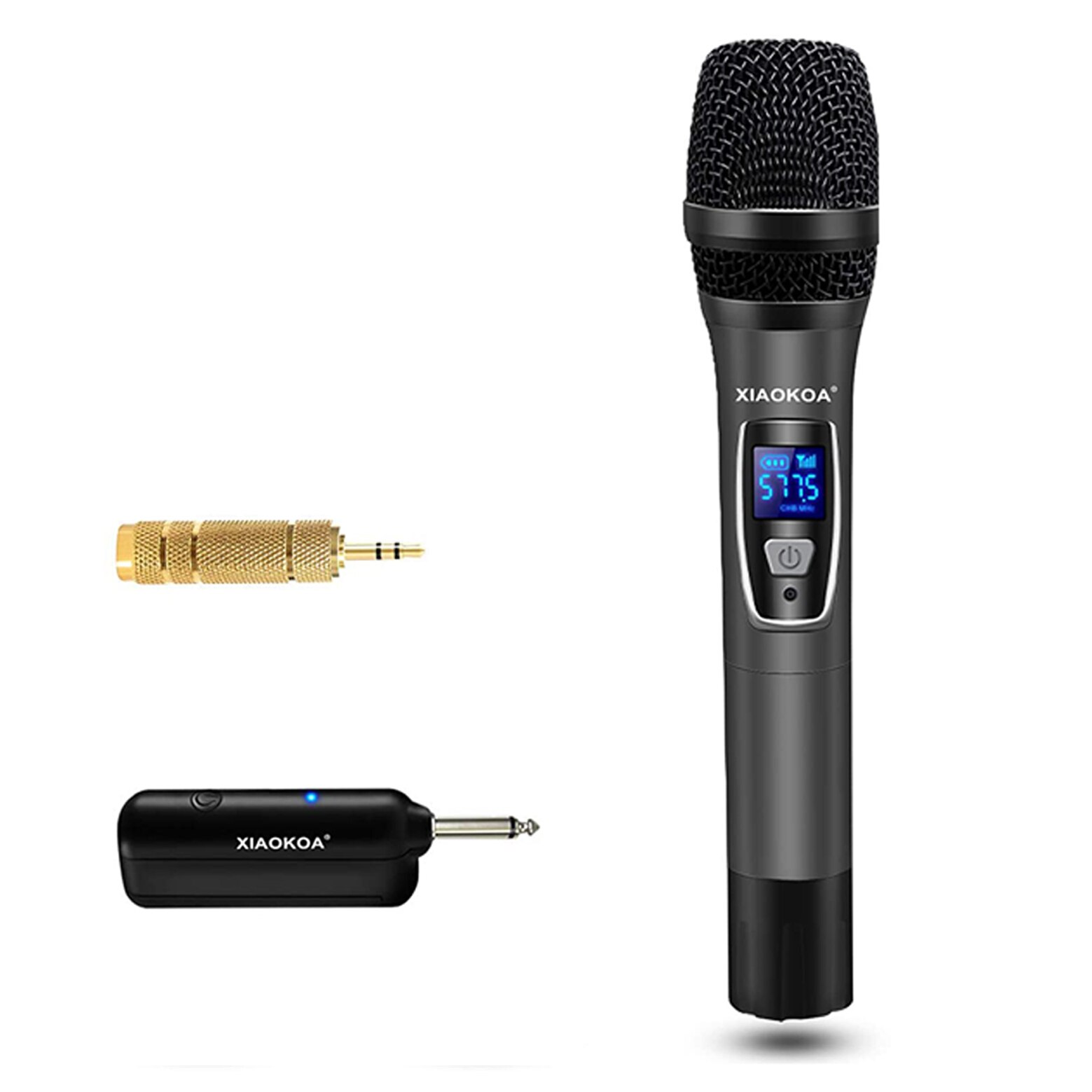 XIAOKOA-Sistema de micrófono inalámbrico Dual UHF para Karaoke, accesorio con receptor recargable para , Reunión, micrófonos inalámbricos: H19H-BK