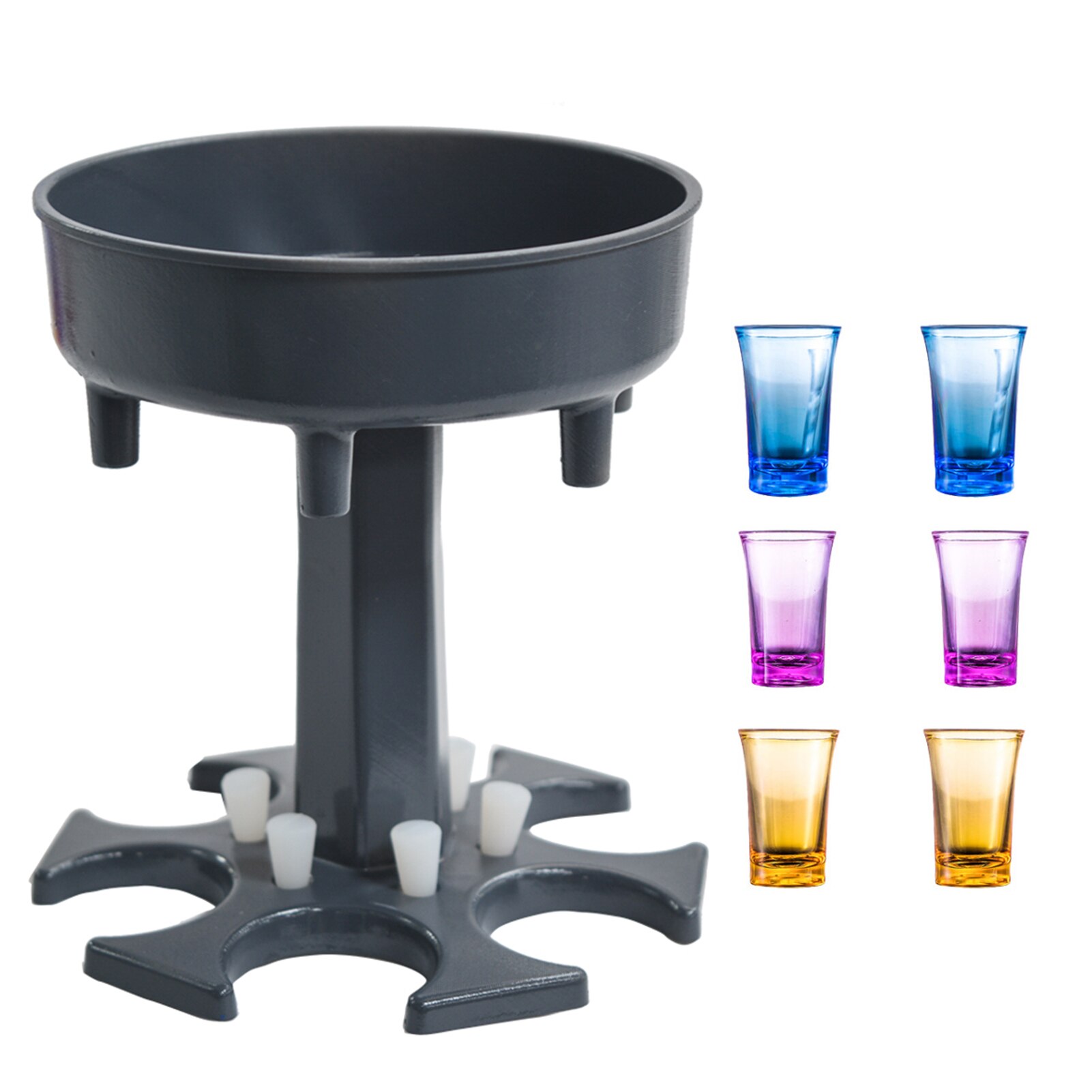 6 Shot Wine Dispenser Holder Glass Rack Cooler Beer Beverage Dispenser Shot Party Bar Accessories: Black