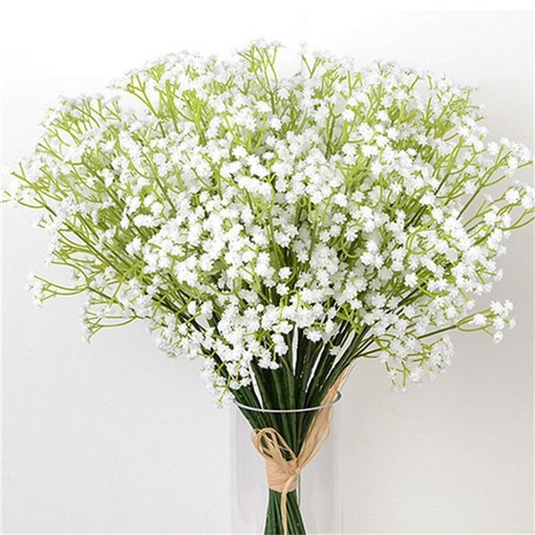1/10/20/50 Pcs Artificial Flowers Plastic Gypsophila Flower Heads White Babies Breath DIY Floral Bouquets Wedding Home Decor