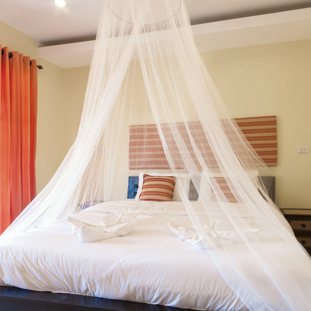 White Dome Mosquito Mesh Net Universal Hanging Bed Canopy Netting for Single to King Size Beds Hammocks Cribs Easy Installation