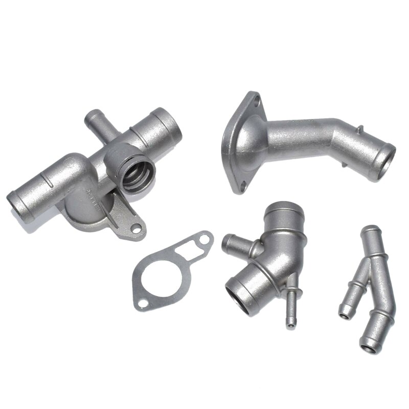 Conector de manguera de refrigerante de motor de aluminio 7 uds, Kit de actualización de brida de refrigerante para Golf MK4