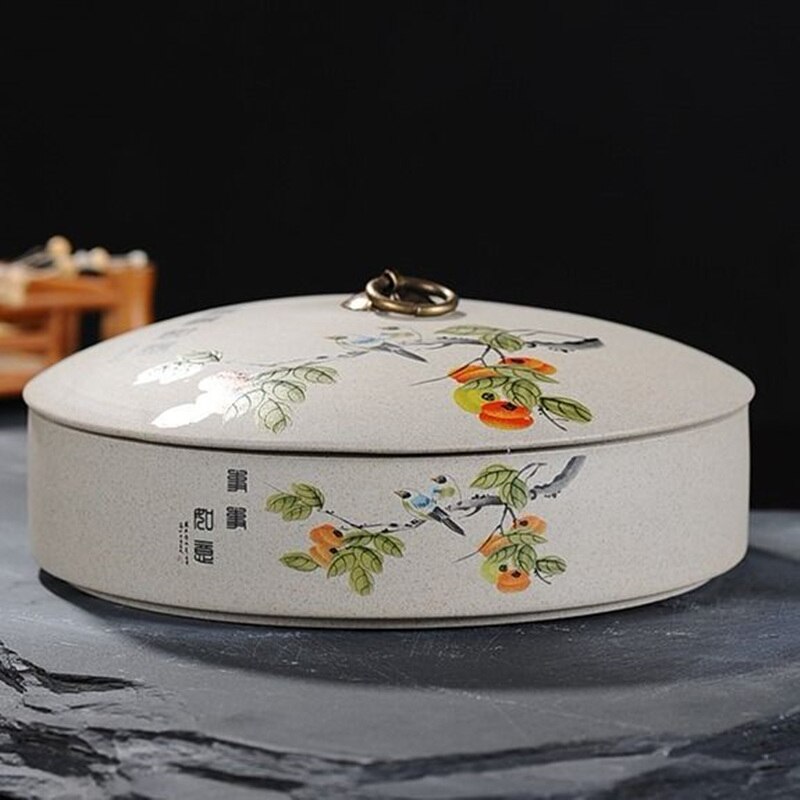 Tea Cake Jar Tea Jar Coarse Pottery Jar Ceramic Cans Seal Cans Laminated Tank Been Nuts Tank Spices Storage Tank Bean Cans