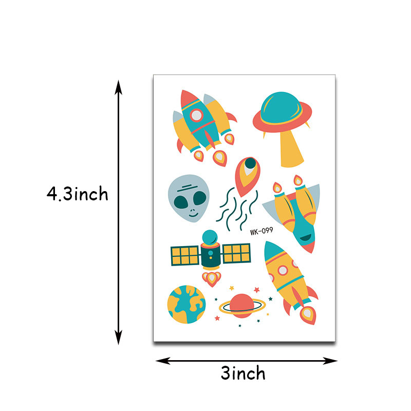 Astronaut Temporary Tattoos Stickers Boy Kids Universe Series Outer Space Birthday Party Favors Space Tattoos Decorations: 3